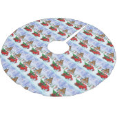 Doberman Dog in kerstcadeauwagen Kerstboom Rok (Gekanteld)