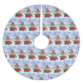 Doberman Dog in kerstcadeauwagen Kerstboom Rok (Voorkant)