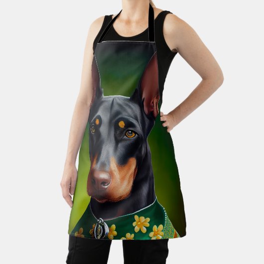 Doberman Dog in St. Patrick's Day Dress Schort (Insitu)