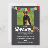 Doberman Dog invitation photo anniversaire (Devant)
