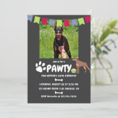 Doberman Dog invitation photo anniversaire (Debout devant)