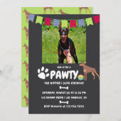 Doberman Dog invitation photo anniversaire (Devant / Derrière)