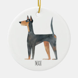 Doberman Dog Keramisch Ornament