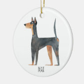 Doberman Dog Keramisch Ornament (Links)