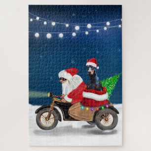 Doberman Dog-kerstkerstkerstman Legpuzzel