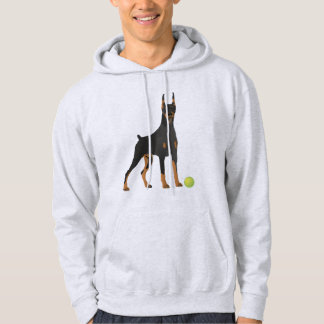 Doberman Dog met een groene bal Hoodie
