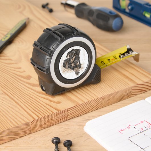 Doberman Dog Natural Ears Rolmaat (Houtwerk)