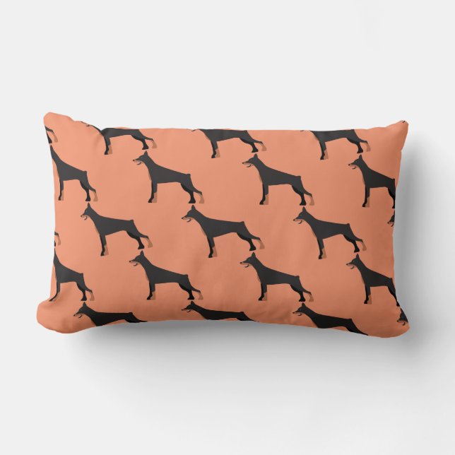 Doberman Dog Pattern, Sierkussen Lumbar 13x21 Kussen (Voorkant)