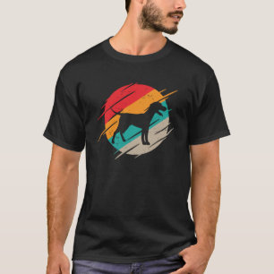 Doberman Dog Retro Sunset Distress Silho T-shirt