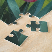 Doberman Dog Spring Bloemen Schilderen Legpuzzel (Zijkant)