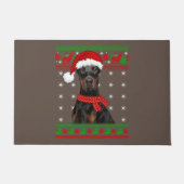 Doberman Dog Ugly Sweater Kerstmis Puppy Dog Love Deurmat (Voorkant)