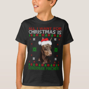 Doberman Dog Ugly Sweater Kerstmis Puppy Dog Love T-shirt