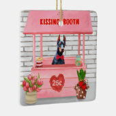 Doberman Dog Valentijnsdag Kissing Booth Keramisch Ornament (Rechts)