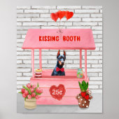 Doberman Dog Valentijnsdag Kissing Booth Poster (Voorkant)