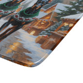 Doberman Dogs Christmas Snow Holiday Snijplank (Hoek)