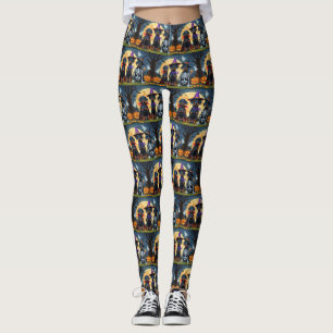 Doberman Dogs Pumpkin Halloween Grappig Leggings