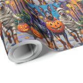 Doberman Dogs Trick-or-Treating Halloween kostuums Cadeaupapier (Rol Hoek)