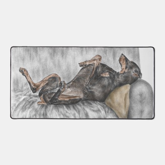 Doberman drôle sur Sofa (Recto)