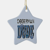 Doberman DUDE Keramisch Ornament (Rechts)