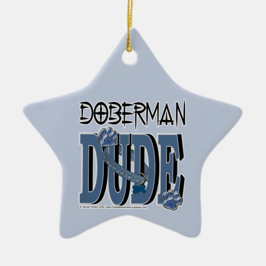 Doberman DUDE Keramisch Ornament (Voorkant)