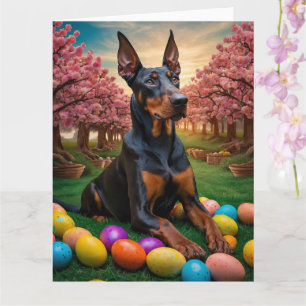 Doberman Easter Eggs Kaart