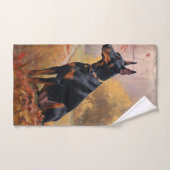 Doberman en automne Feuilles automne Inspire (Serviette à main)