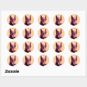 Doberman Face Dog Ronde Sticker (Vel)
