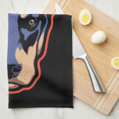 Doberman Face Theedoek (Quarter Fold)