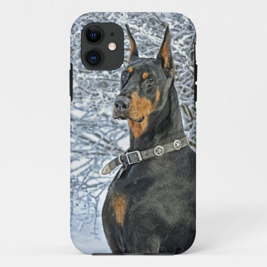 Doberman Frosty Day Case-Mate iPhone Case (Achterkant)