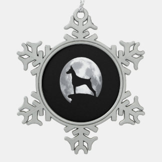 Doberman Gift | Doberman Moon Tin Sneeuwvlok Ornament