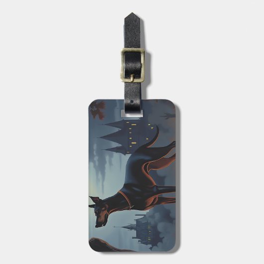 Doberman Halloween Scary Bagagelabel (Voorkant verticaal)