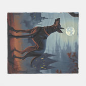 Doberman Halloween Scary Fleece Deken (Voorkant (Horizontaal))
