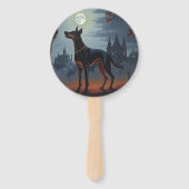 Doberman Halloween Scary Handwaaier (Achterkant)