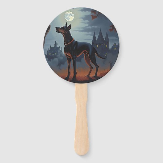 Doberman Halloween Scary Handwaaier (Voorkant)