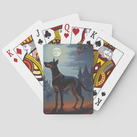 Doberman Halloween Scary Pokerkaarten (Achterkant)