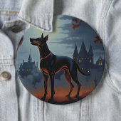 Doberman Halloween Scary Ronde Button 6,0 Cm (In situ)