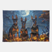 Doberman Halloween Spooky Theedoek (Horizontaal)