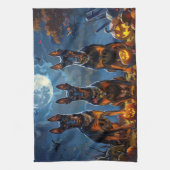 Doberman Halloween Spooky Theedoek (Verticaal)