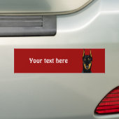 Doberman Head, Black, Cropped Bumpersticker (Op auto)