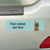 Doberman Head, Red Bumpersticker (Op auto)