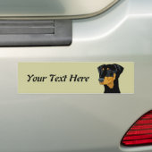 Doberman Head, zwart, onbebouwd Bumpersticker (Op auto)