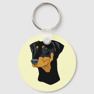 Doberman Head, zwart, onbebouwd Sleutelhanger