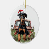 Doberman Holi Keramisch Ornament (Rechts)