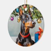 Doberman Holiday Ornment Keramisch Ornament (Links)