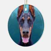 Doberman hondenportret keramisch ornament (Links)