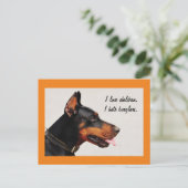 Doberman "Ik haat inbrekers" briefkaart (Staand voorkant)