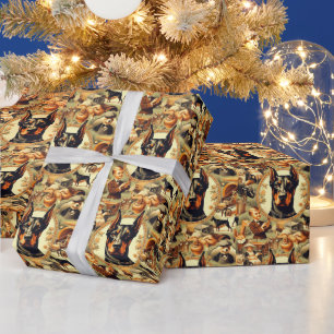 Doberman Illustratie Cadeaupapier