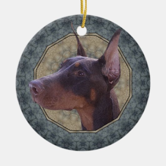 Doberman Keramisch Ornament (Voorkant)