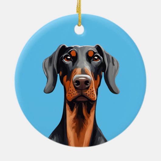 Doberman Keramisch Ornament (Achterkant)