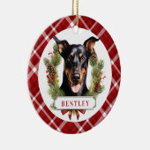 Doberman keramische cirkel Ornament (Rechts)